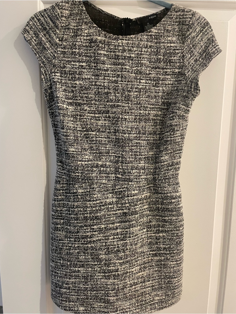AQUA Black and White Tweed Skort Romper